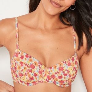 NWT Old Navy pique underwire swim top women’s large